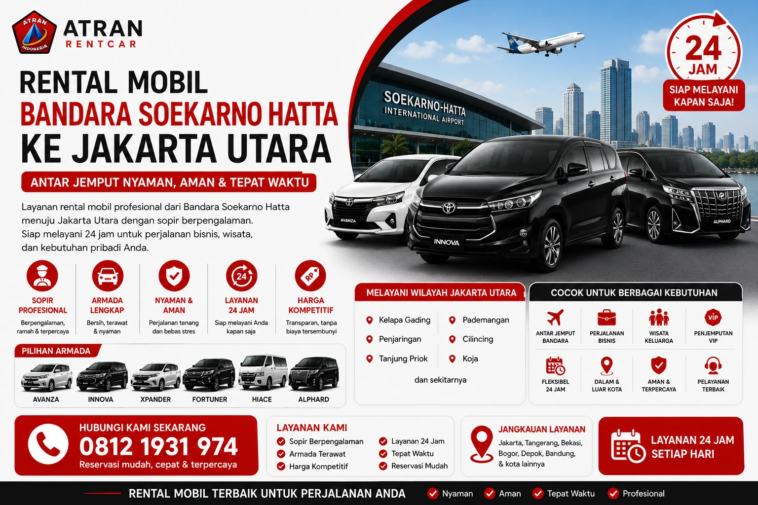Rental Mobil Bandara Soekarno Hatta ke Jakarta Utara