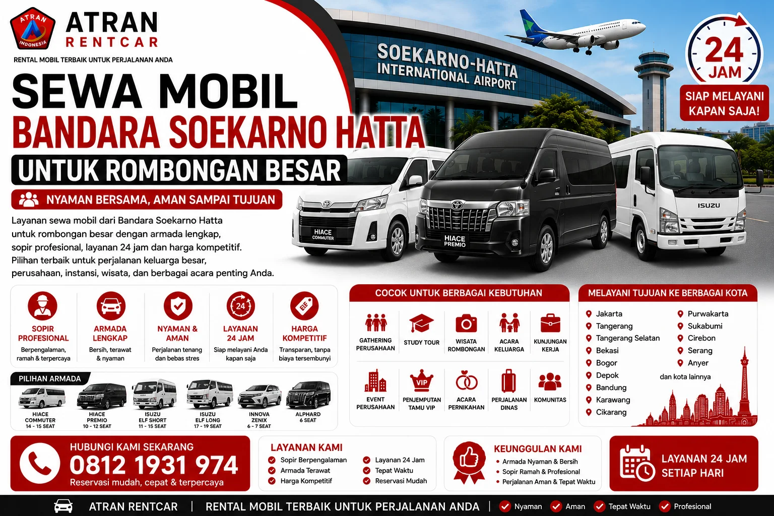 Sewa Mobil Bandara Soekarno Hatta untuk Rombongan Besar