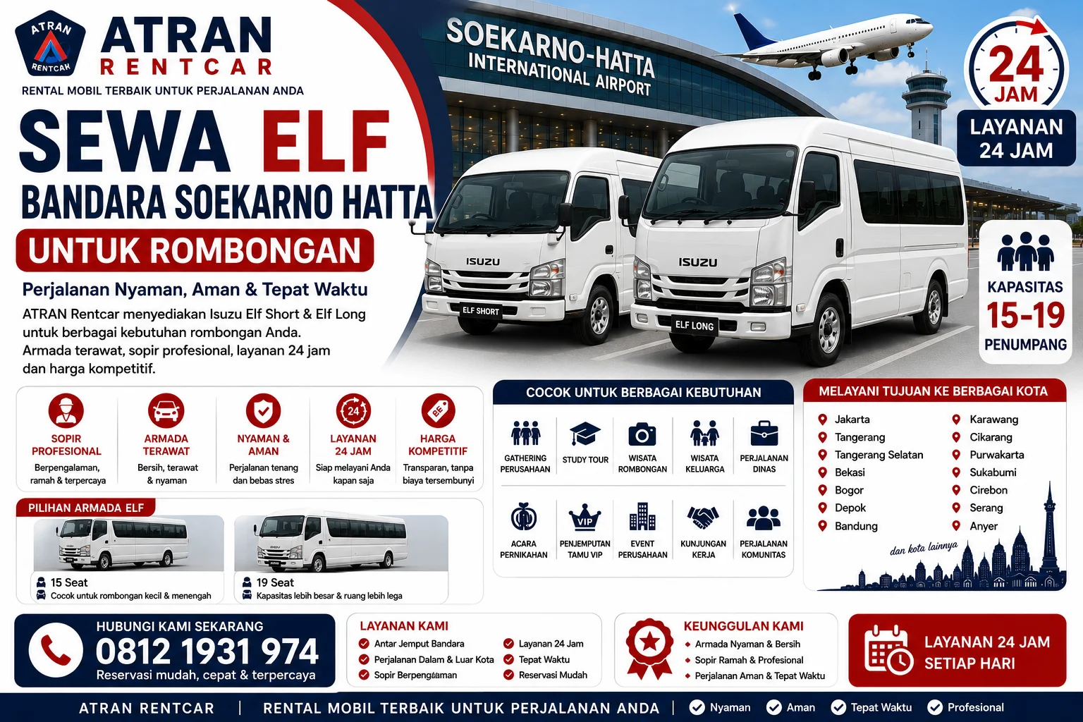 Sewa Elf Bandara Soekarno Hatta untuk Rombongan