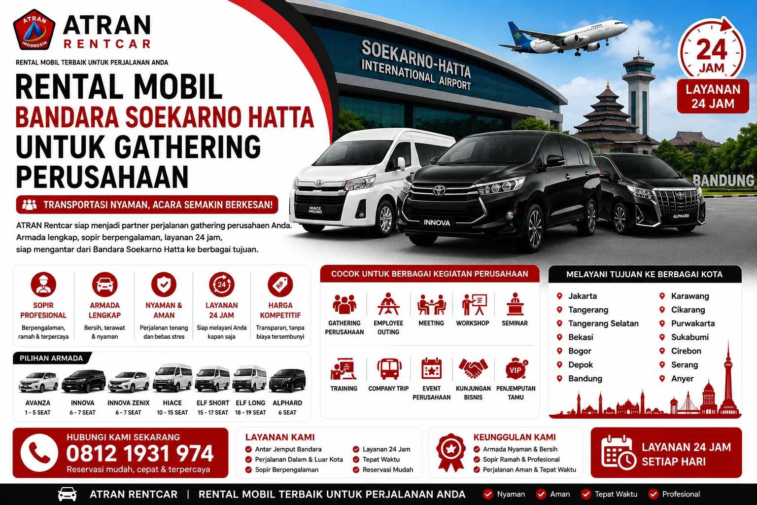 Rental Mobil Bandara Soekarno Hatta untuk Gathering Perusahaan