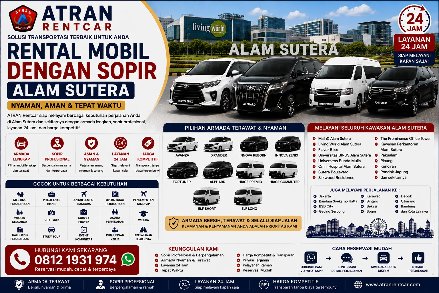 Rental Mobil dengan Sopir Alam Sutera