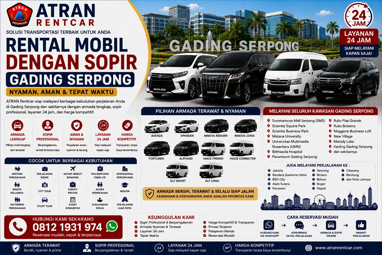 Rental Mobil dengan Sopir Gading Serpong