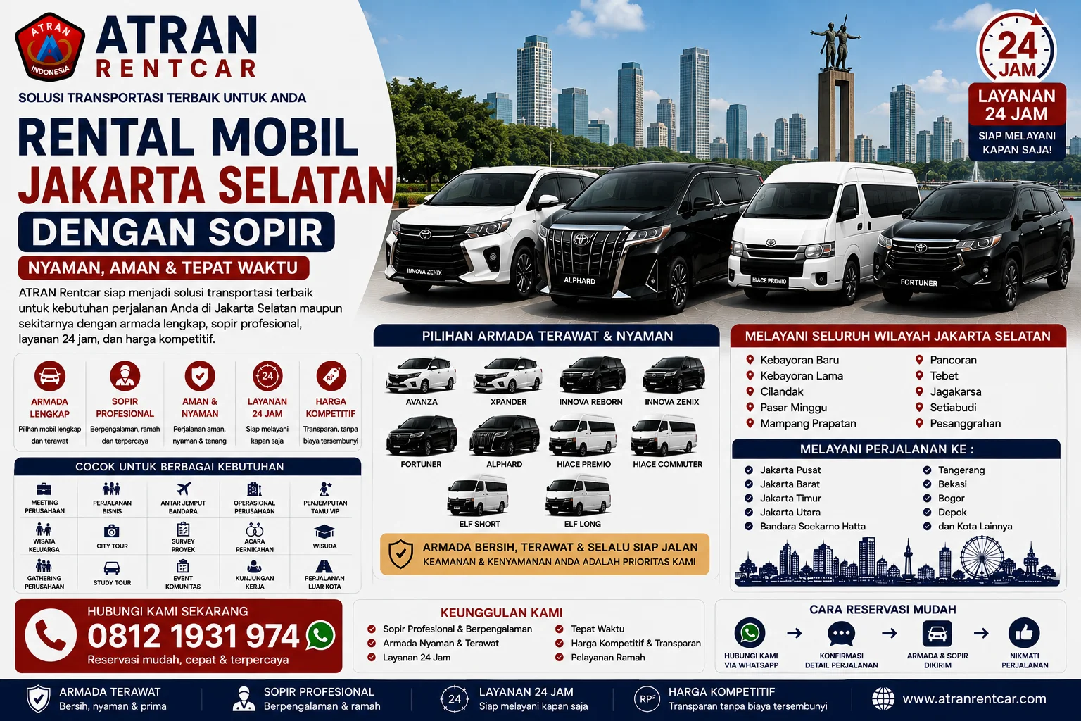 Rental Mobil Jakarta Selatan dengan Sopir