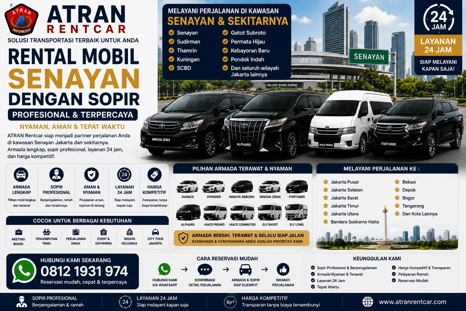 Rental Mobil Senayan dengan Sopir Profesional untuk Bisnis dan Event