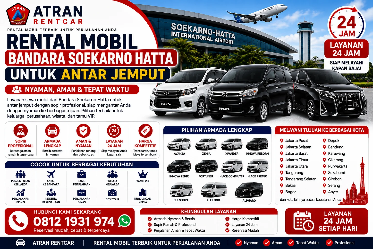 Rental Mobil Bandara Soekarno Hatta untuk Antar Jemput