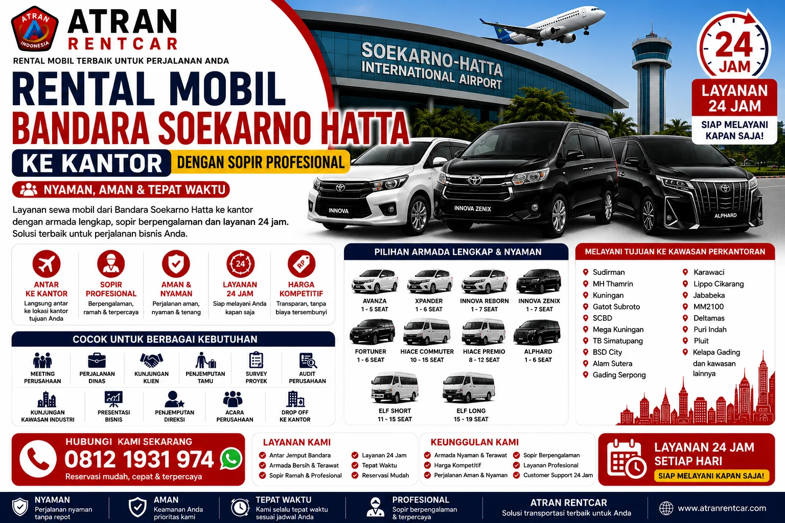 Rental Mobil Bandara Soekarno Hatta ke Kantor