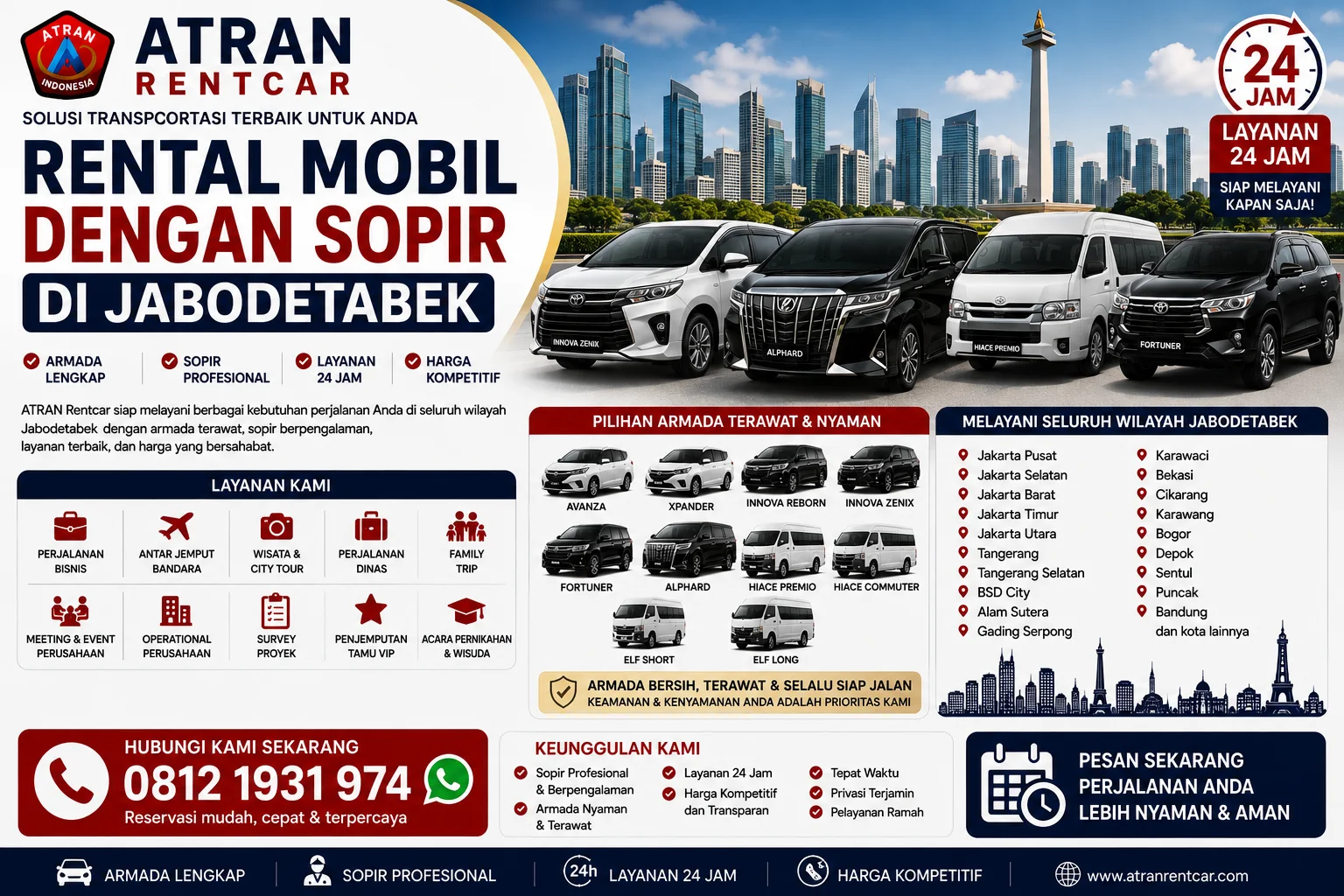Rental Mobil dengan Sopir di Jabodetabek