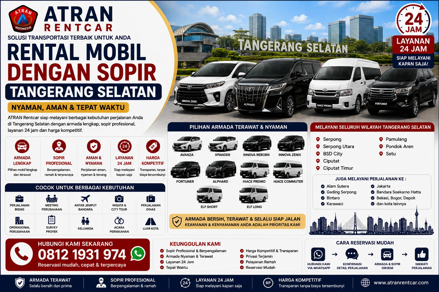 Rental Mobil dengan Sopir Tangerang Selatan