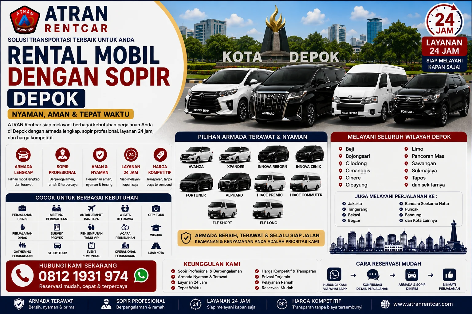 Rental Mobil dengan Sopir Depok